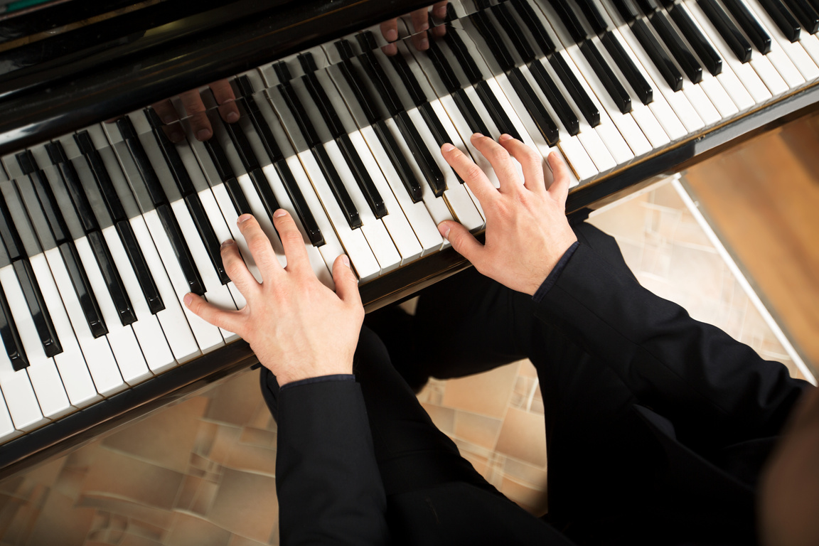 a man playing piano